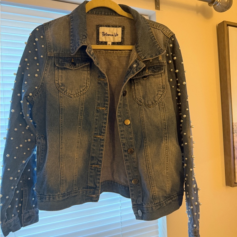 Pearl Embellished Denim Jacket